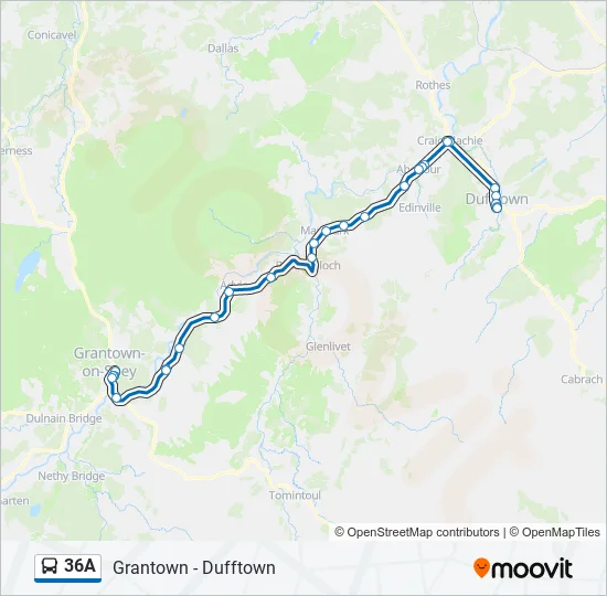 36A Bus Line Map