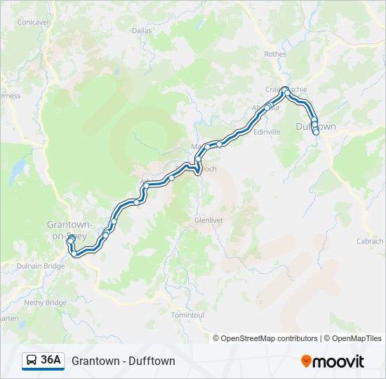 36A Bus Line Map