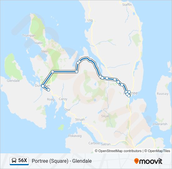 56X bus Line Map