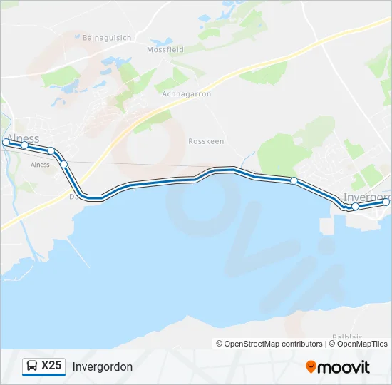X25 Bus Line Map