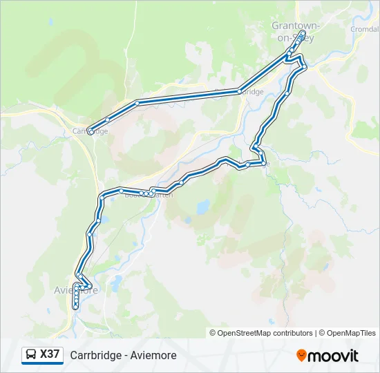 X37 Bus Line Map