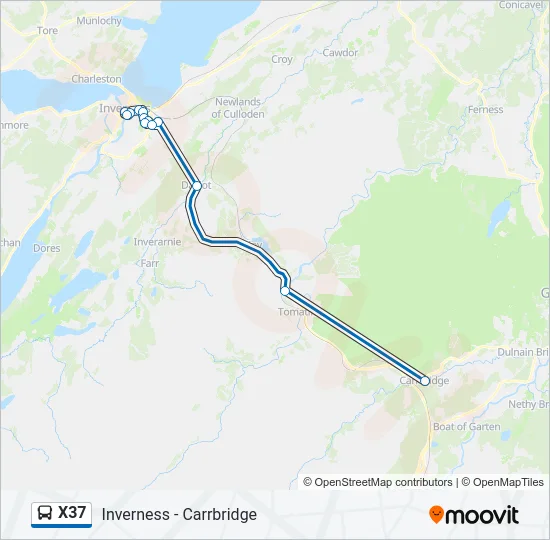 X37 Bus Line Map