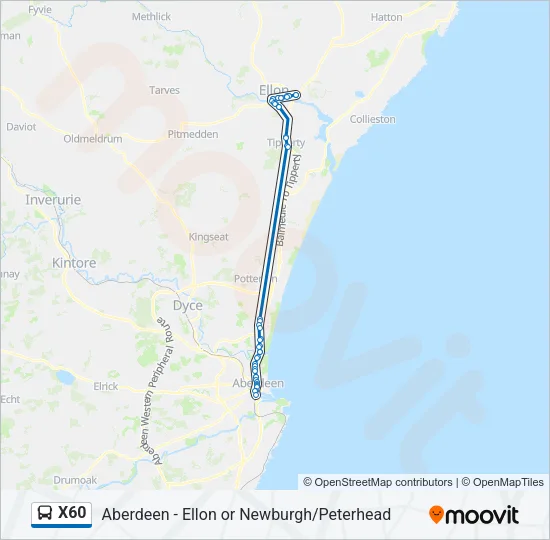 X60 Bus Line Map