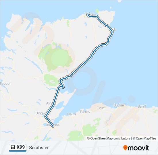 X99 Bus Line Map