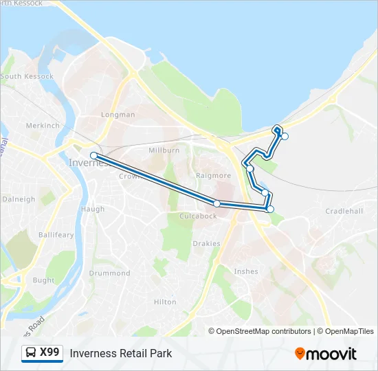 X99 Bus Line Map