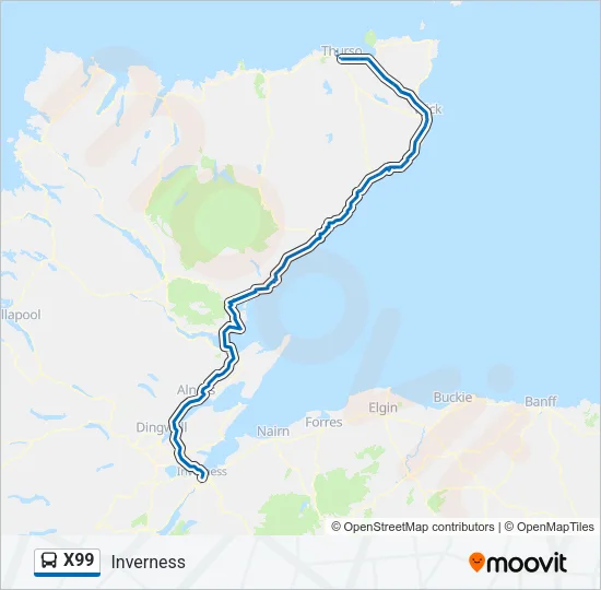 X99 Bus Line Map
