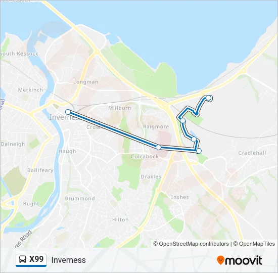 X99 Bus Line Map