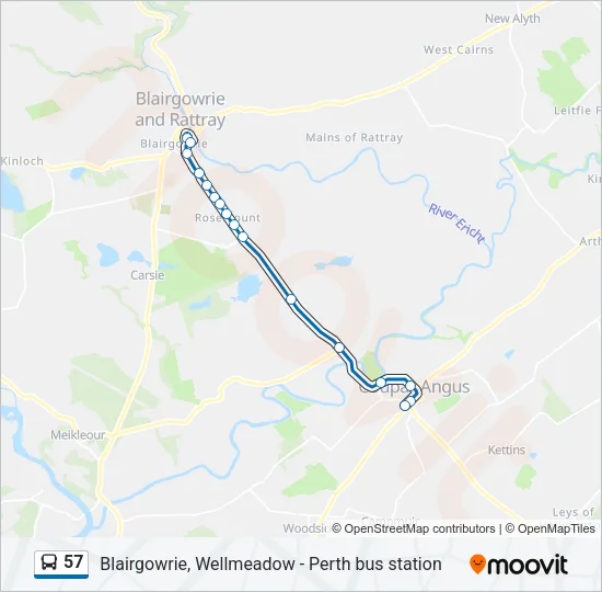 57 Bus Line Map