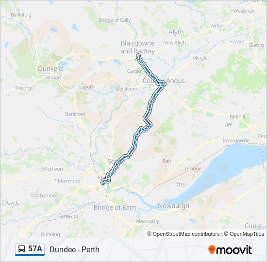 57A bus Line Map