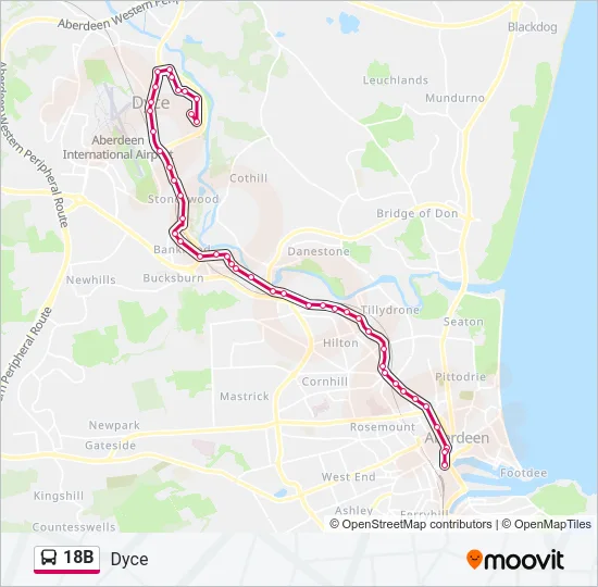 18B Bus Line Map