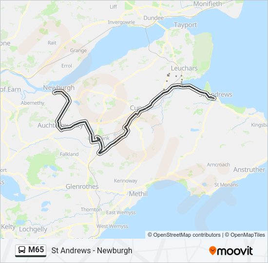 M65 Bus Line Map