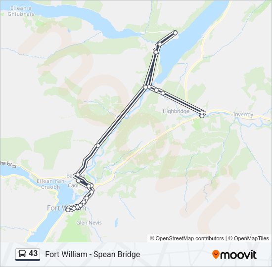 43 Bus Line Map