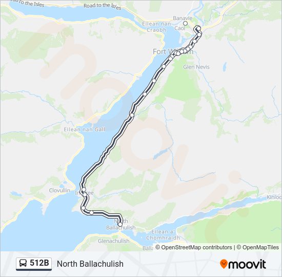 512B Bus Line Map