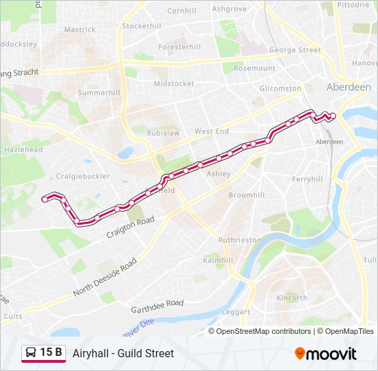 15 B bus Line Map