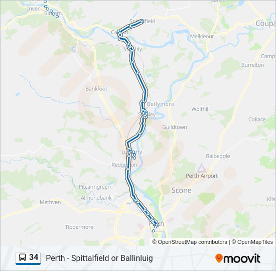 34 Bus Line Map