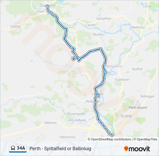 34A Bus Line Map