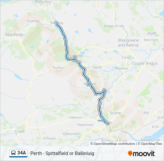 34A Bus Line Map