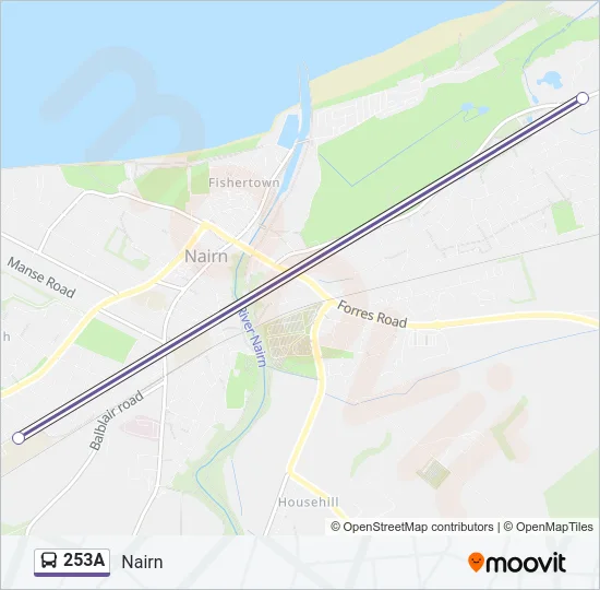 253A Bus Line Map