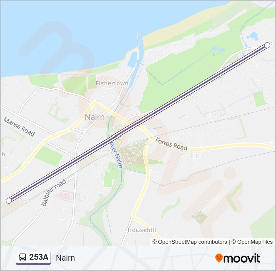 253A Bus Line Map