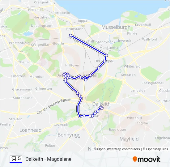 5 Bus Line Map