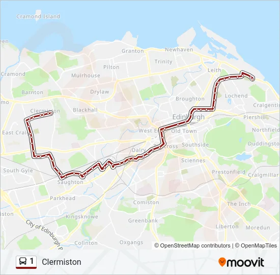 1 Bus Line Map
