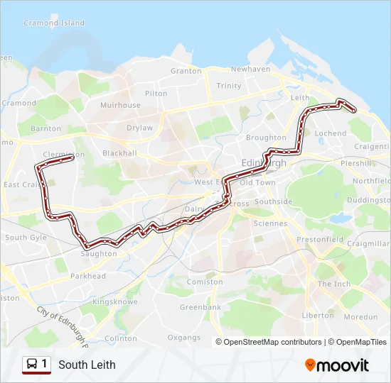 1 Bus Line Map