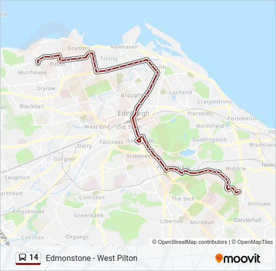 14 Bus Line Map
