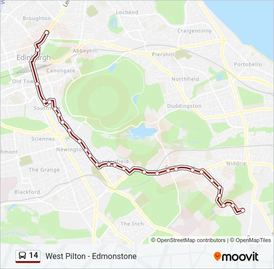 14 Bus Line Map