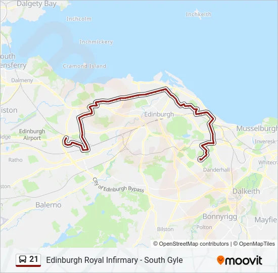 21 Bus Line Map