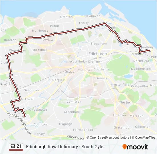 21 Bus Line Map