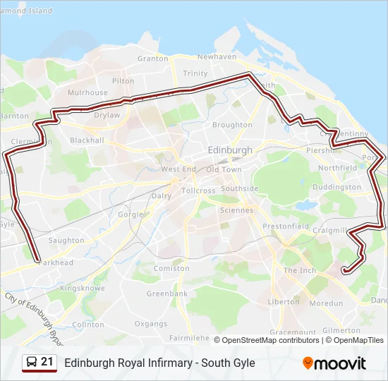21 Bus Line Map