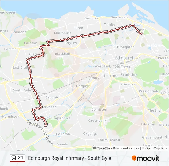 21 Bus Line Map