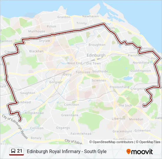 21 Bus Line Map