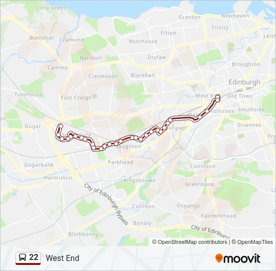 22 Bus Line Map