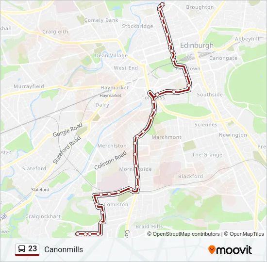 23 Bus Line Map