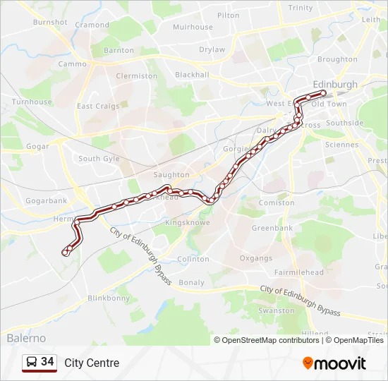 34 Route: Schedules, Stops & Maps - City Centre (Updated)