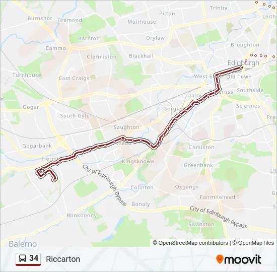34 Bus Line Map