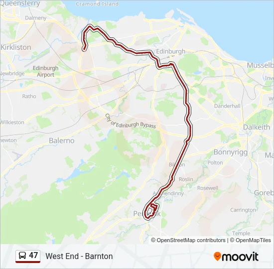 47 Bus Line Map