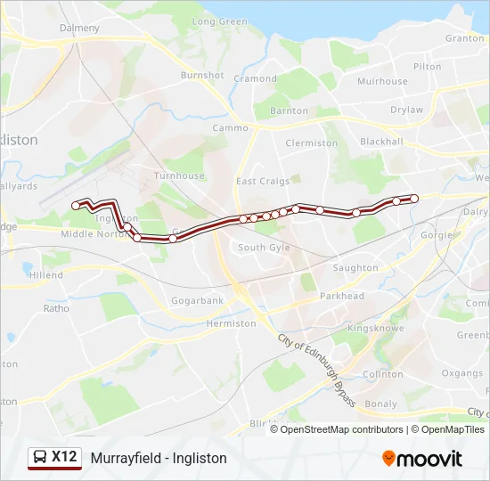 X12 Bus Line Map
