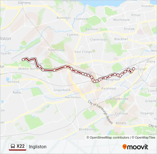 X22 Bus Line Map