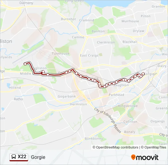 X22 Bus Line Map