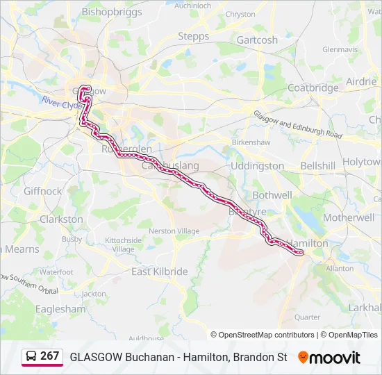 267 Bus Line Map