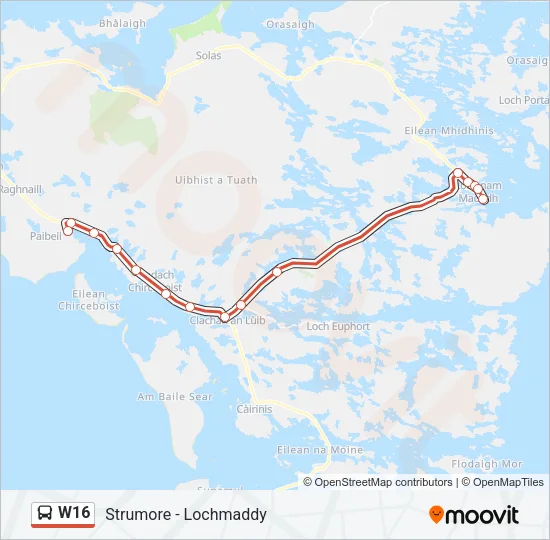 W16 Bus Line Map