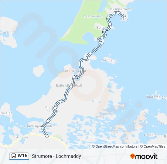 W16 Bus Line Map