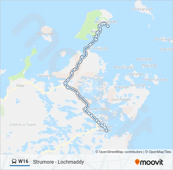 W16 Bus Line Map