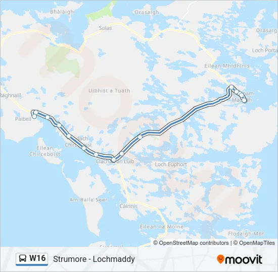 W16 Bus Line Map