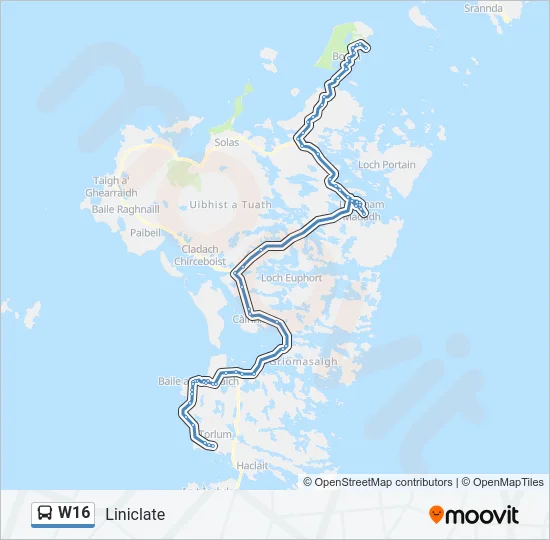 W16 Bus Line Map