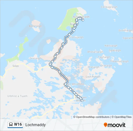 W16 Bus Line Map