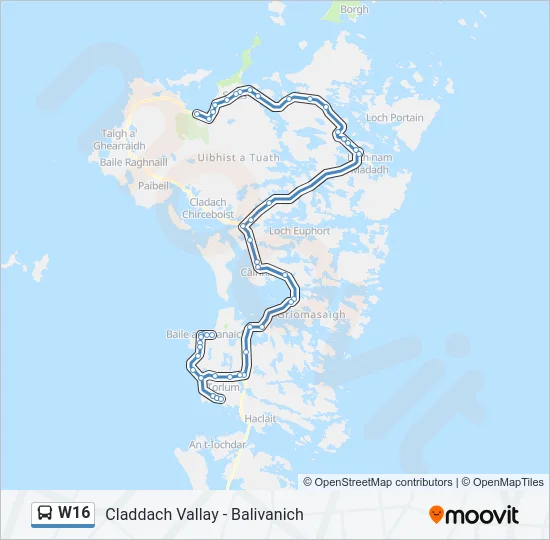 W16 Bus Line Map