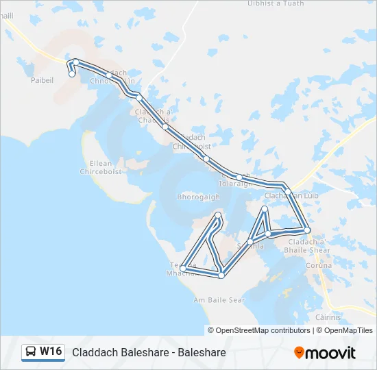 W16 Bus Line Map